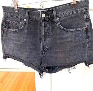 Agolde Parker Black Denim Shorts